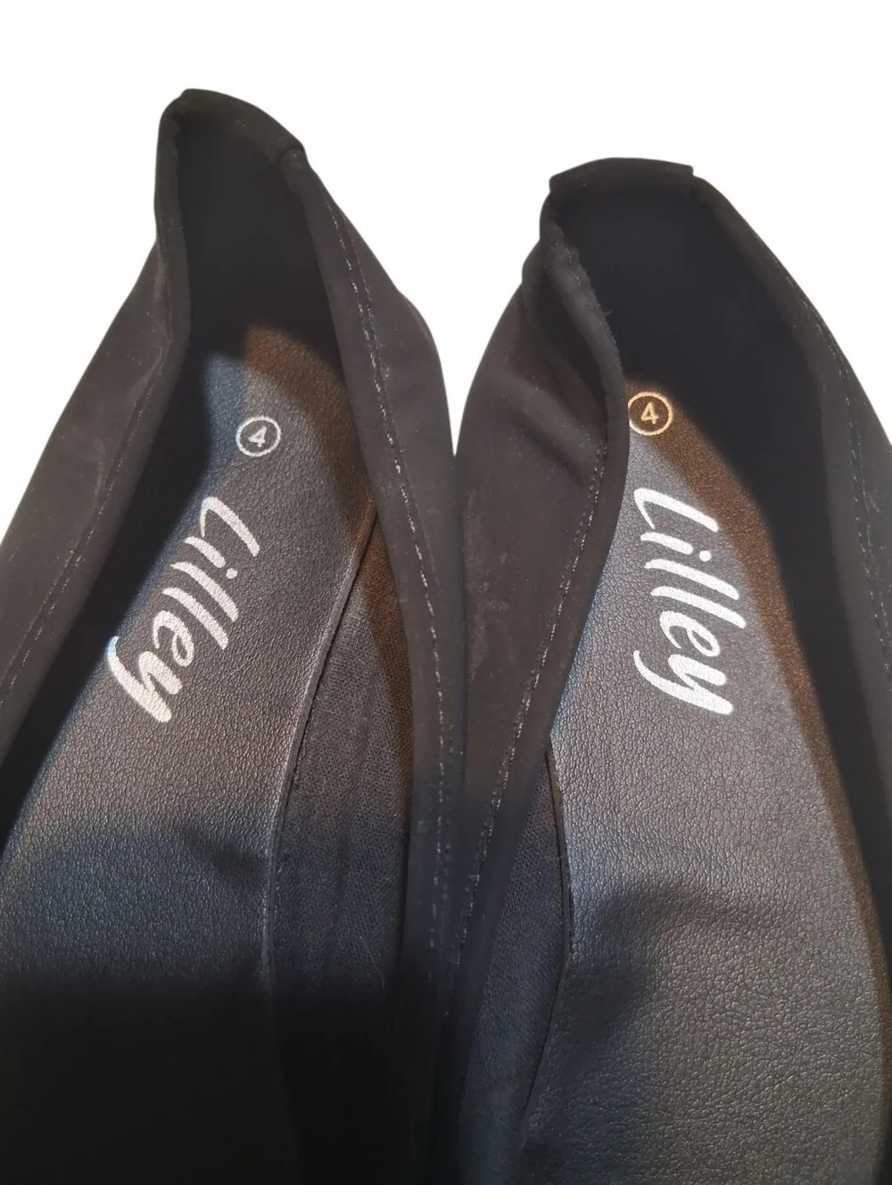 Lilley Black Embellished Ballet Flats Rhinestone Slip-On Shoes Size 4 Comfy